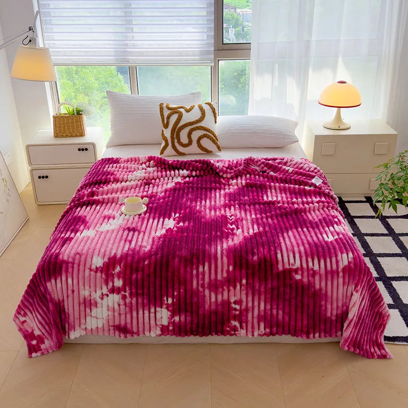 Afralia™ Marble Patterned Flannel Blanket - Multipurpose Office Nap Shawl & Cushion