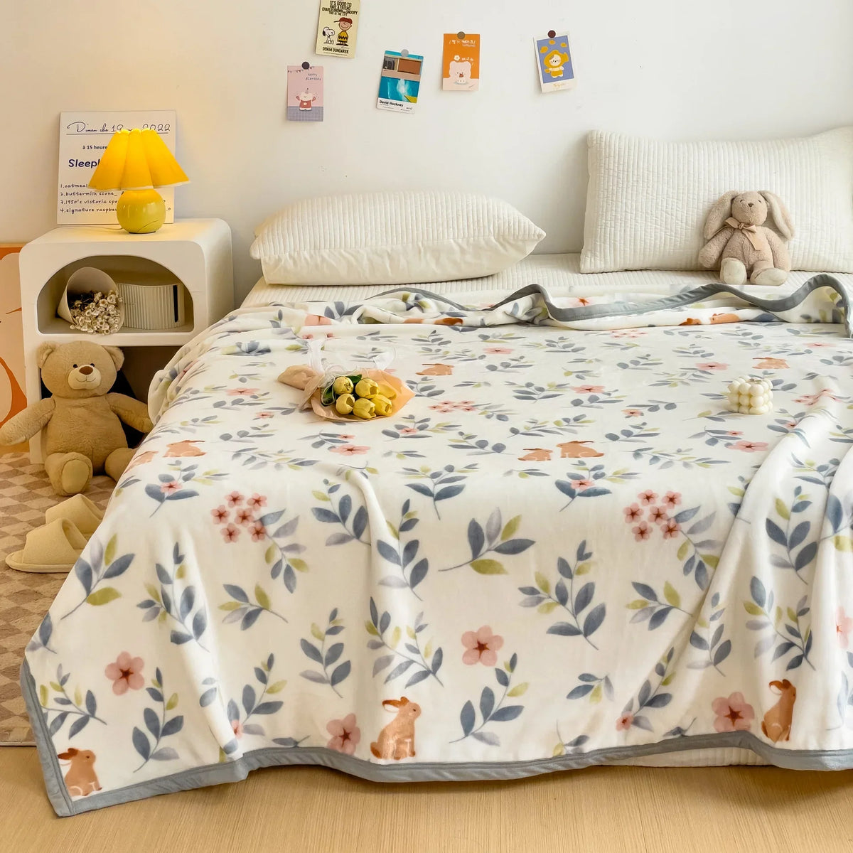 Afralia™ Cartoon Milk Velvet Blanket: Soft Coral Fleece Summer Sofa Cover & Queen Blanket