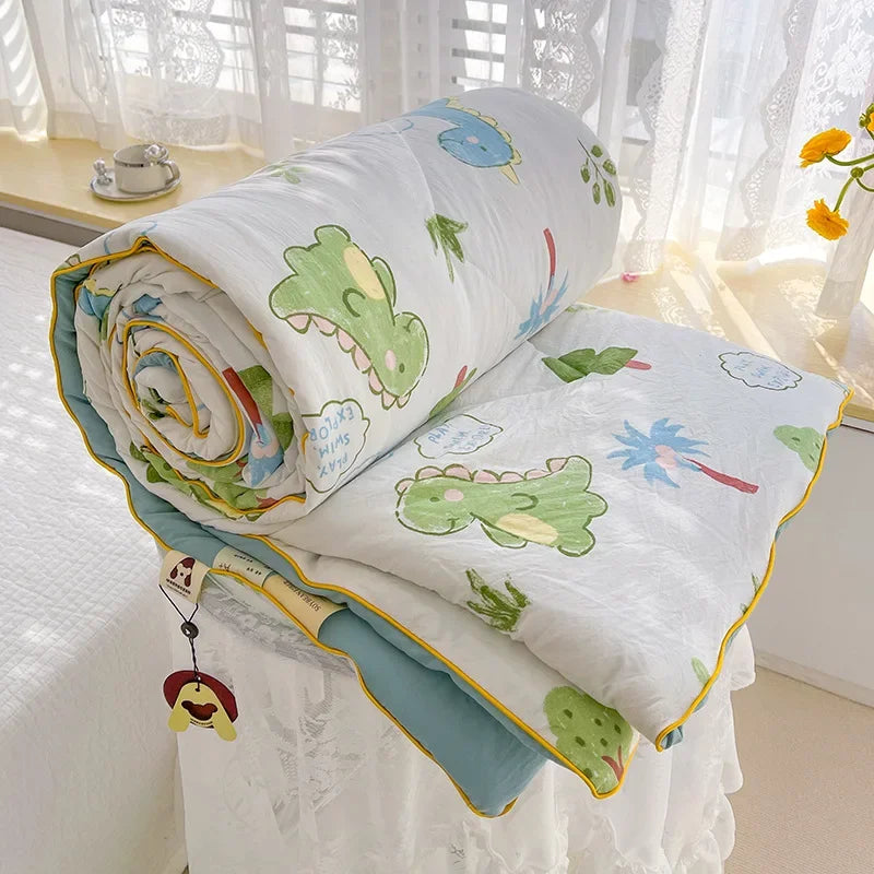 Afralia™ Lightweight Double Gauze Summer Quilt - Soft & Breathable Soya Fibre Fill