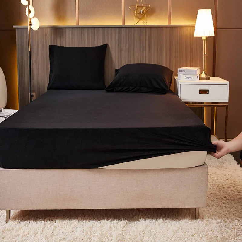 Afralia™ Milk Velvet Single Bed Fitted Sheet: High-Quality Adult Mattress Protector