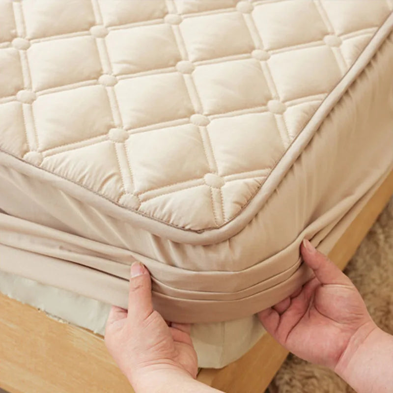 Afralia™ Soft Anti-Slip Fitted Bed Sheet with Thick Stitching – Cozy, Machine Washable Mattress Cover