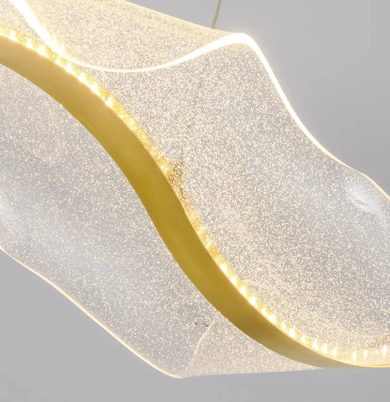 Afralia™ Modern Wave LED Hanging Light for Kitchen Island - Dimmable Ceiling Decor