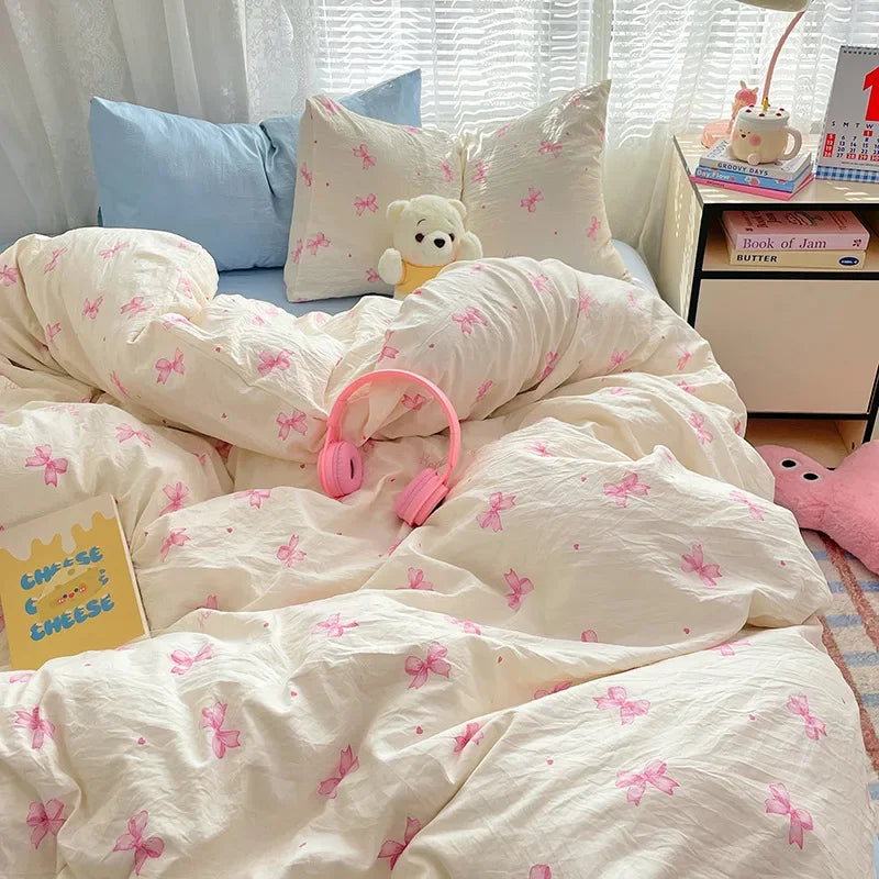 Afralia™ Patterned Fitted Sheet Comforter Set - Soft Bedding for Adults & Children
