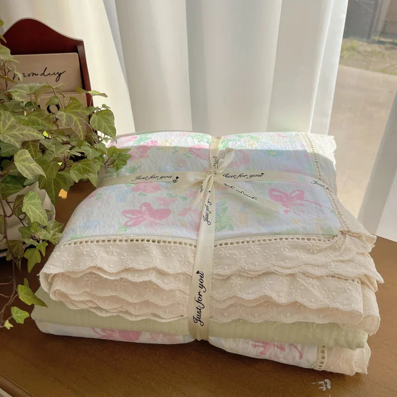 Afralia™ Lace Romantic Comforter Set - Full Twin Double Size Bed Linens