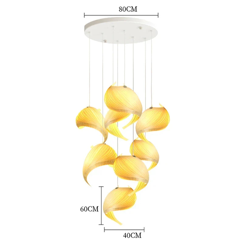 Afralia™ Conch Shell Chandelier LED Pendant Lamp for Dining Room Bar Island