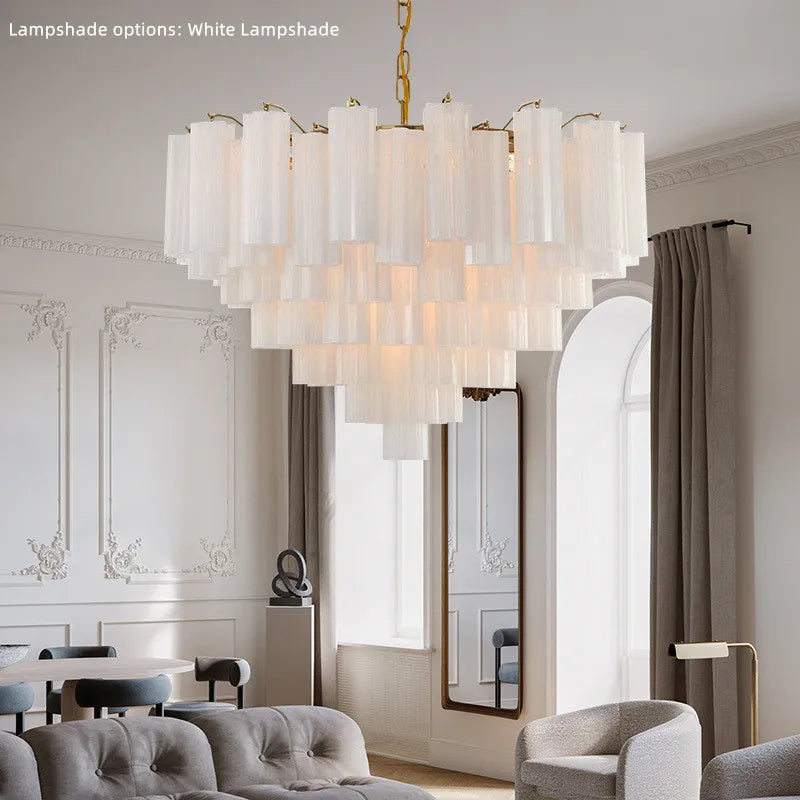 Glass Ceiling Chandelier: Smoke Gray Pendant Light by Afralia™ for Dining, Living Room, Bedroom