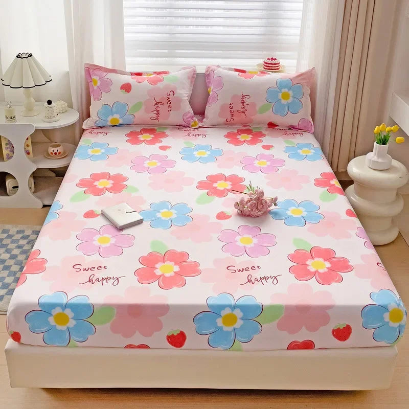 Afralia™ Japanese Style Thick Fitted Sheet for Queen/King Bed
