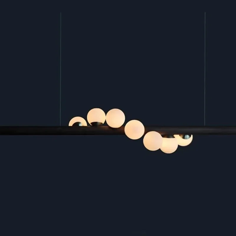 Afralia™ Nordic Walnut Glass Pendant Chandelier - Dimmable Restaurant Decor Lighting