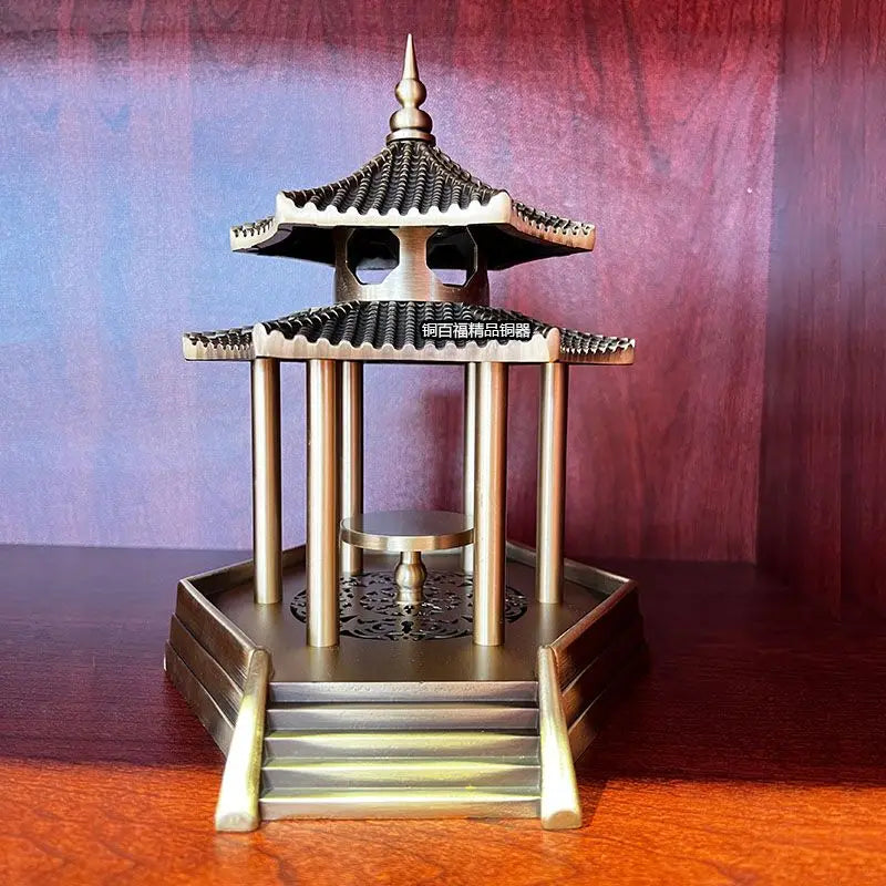 "Afralia™ Zen Brass Incense Burners & Decorative Ancient Pavilion Collection"