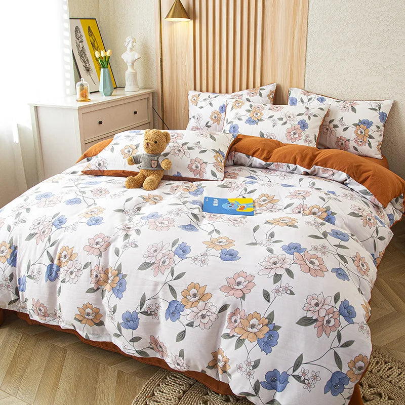 Afralia™ Floral Print Bedding Set - Cozy & Vibrant Quilt Set for Home, Bedroom, Dorm