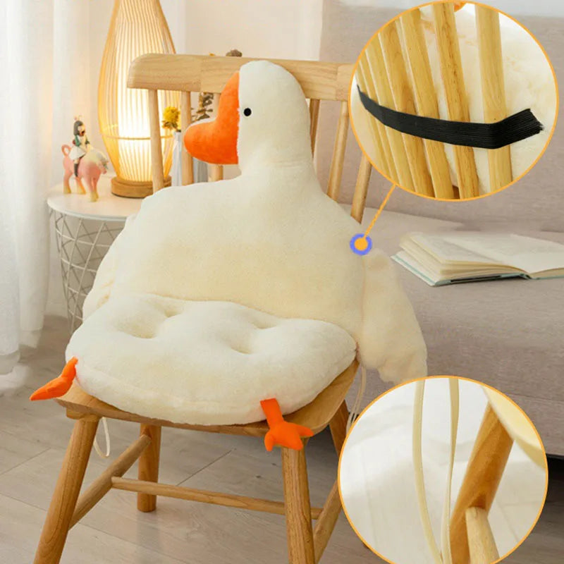 Afralia™ Solid Goose Backrest Cushion: Ultra Soft Cartoon Design for Office Chair, Home Decor