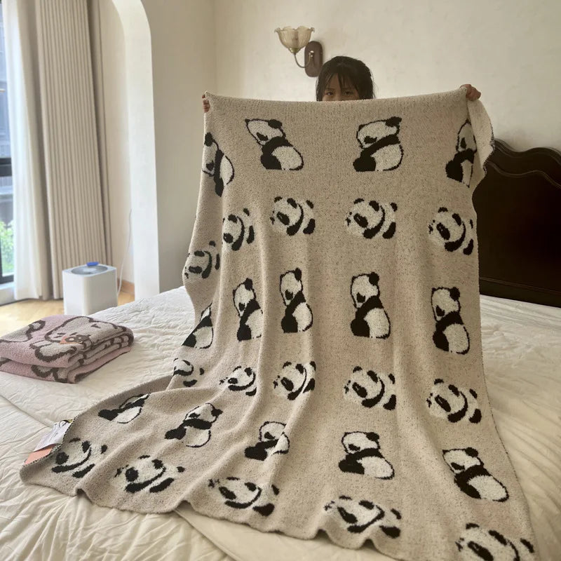 Afralia™ Cute Cartoon Half Flannel Blanket
