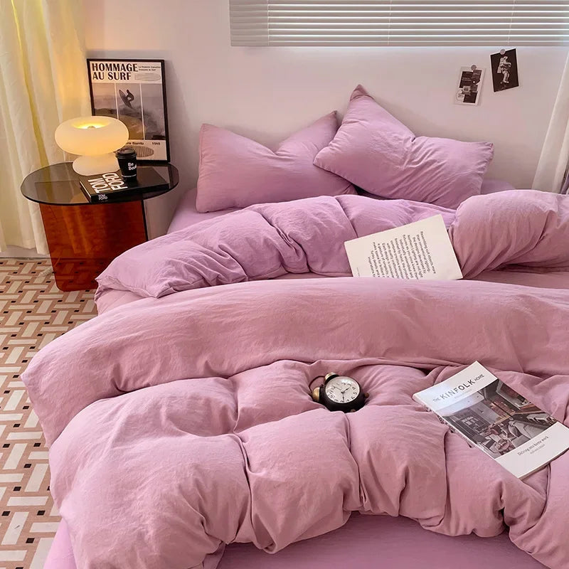 Afralia™ Cotton Bedding Set: Soft Duvet Sheets, Pillowcases, Comforter Set - All Seasons Comfort