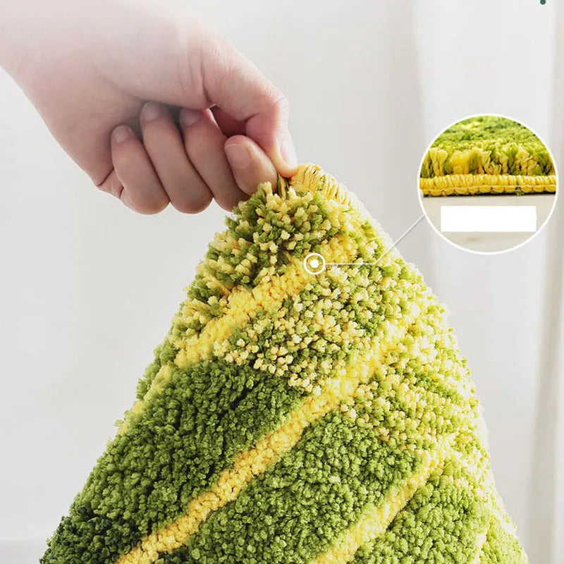 Afralia™ Flocked Leaf Bathroom Rug Thicken Super Absorbent Anti-Slip Bath Mat