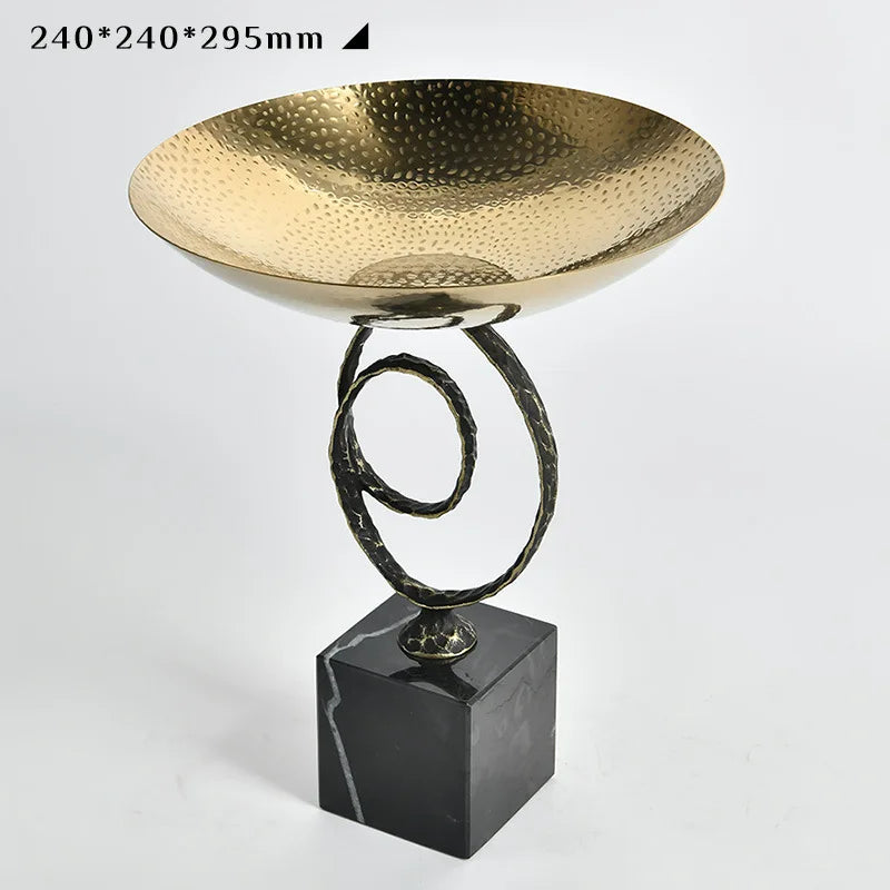 Afralia™ Gold Metal Fruit Bowl Tray for Modern Luxury Home Decor