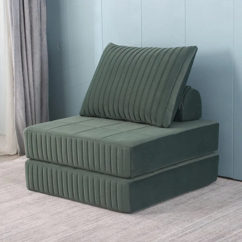 Afralia™ Luxury Corduroy Double Sofa Bed - Italian Style Retro Design