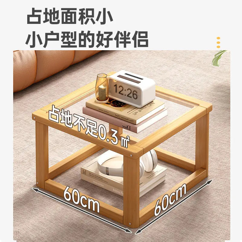 Afralia™ Glass Coffee Table Set for Small Apartment Living