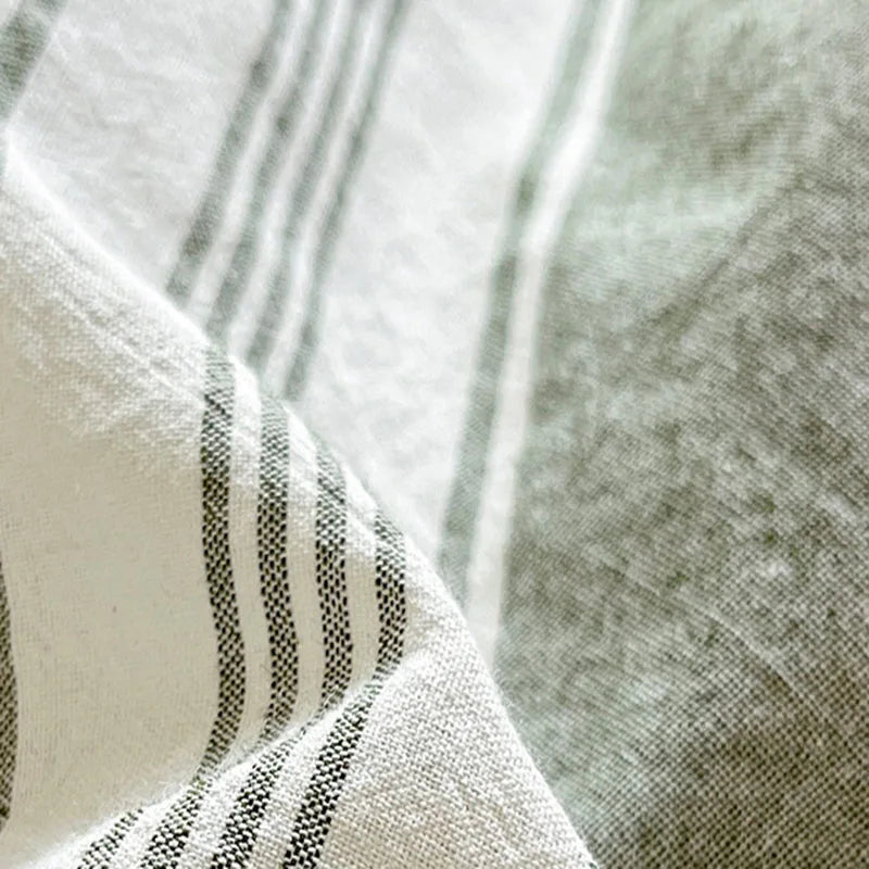 Afralia™ Cotton Striped Bedding Set Yarn Dyed Washed Duvet Cover Single Bedclothes