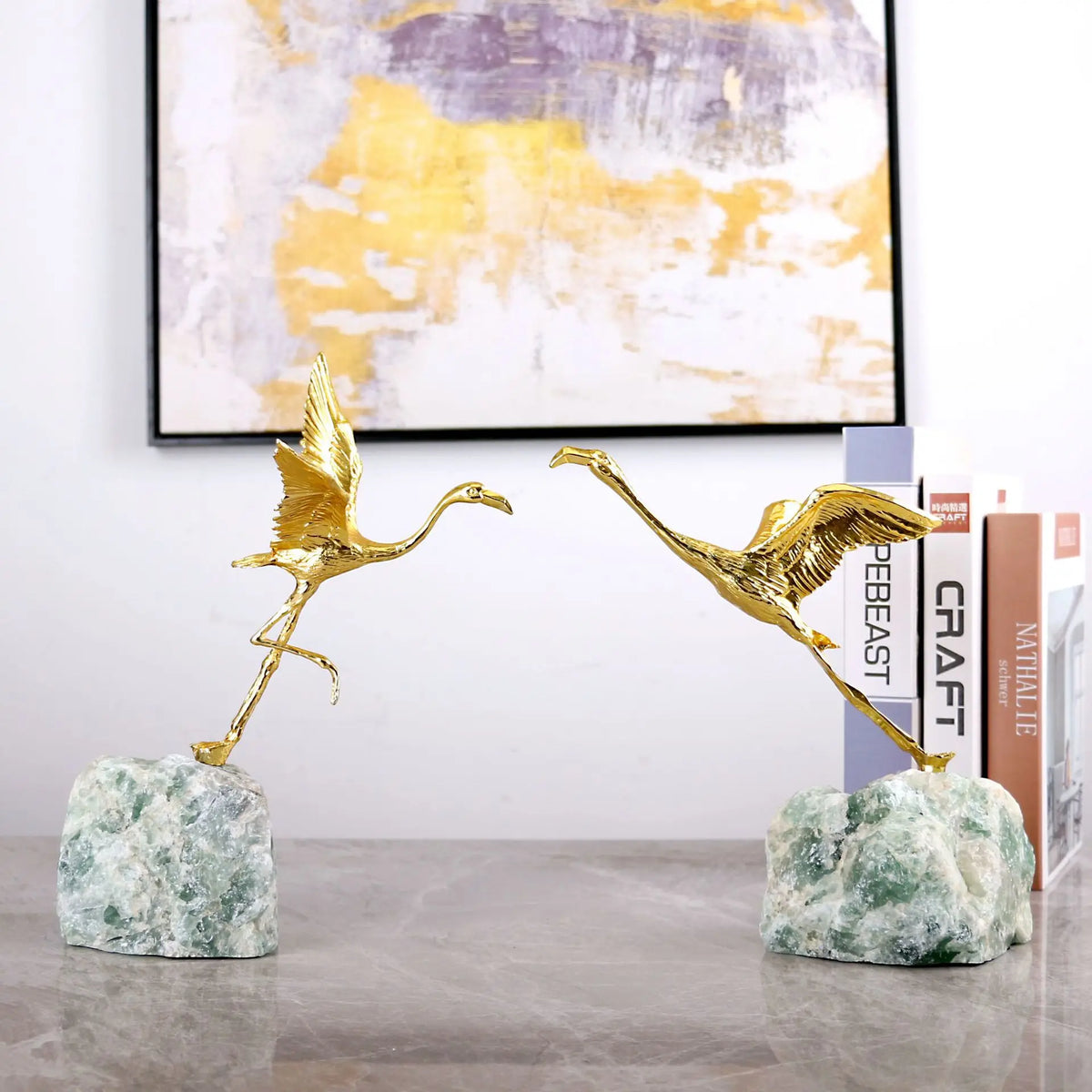 Afralia™ Modern Crane Wings Natural Stone Home Soft Decoration