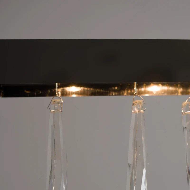 Afralia™ Silver Rectangle Crystal Chandelier for Dining Living Room Large Modern Style