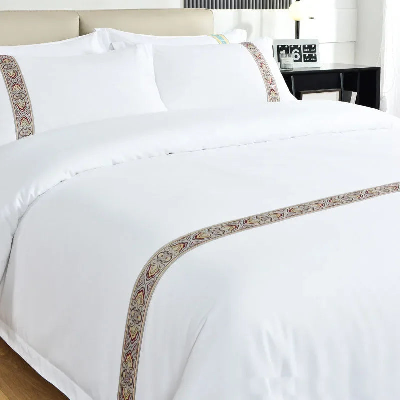 Afralia™ Solid Color Hotel Homestay Bedding Set - Wrinkle-free & Durable