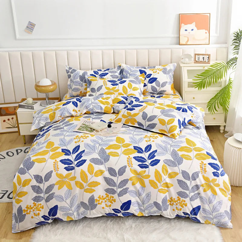 Afralia™ Pastoral Printed Cotton Comforter Cover for Queen King Bed - Four Seasons