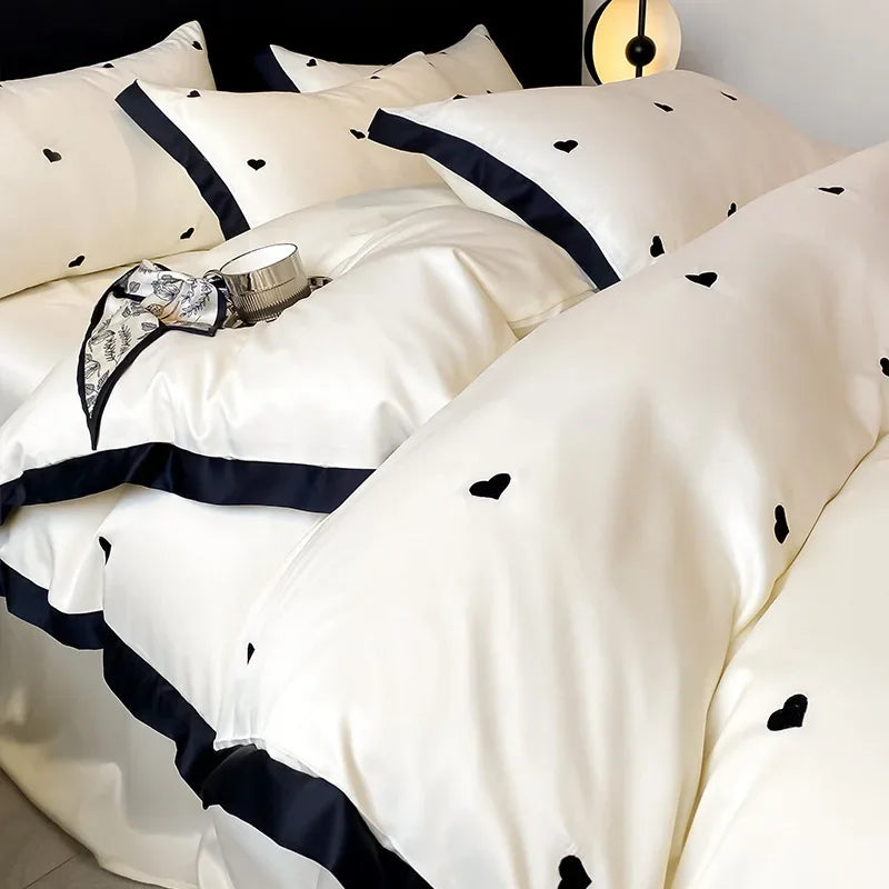 Afralia™ Lace Embroidered Cooling Comforter Cover Set - Silky Cozy Bedding Sets