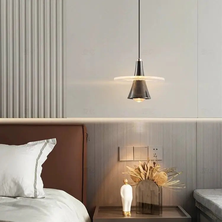 Afralia™ LED Flying Saucer Chandelier Modern Pendant Light for Dining Bedroom - Frisbi Italy Designer
