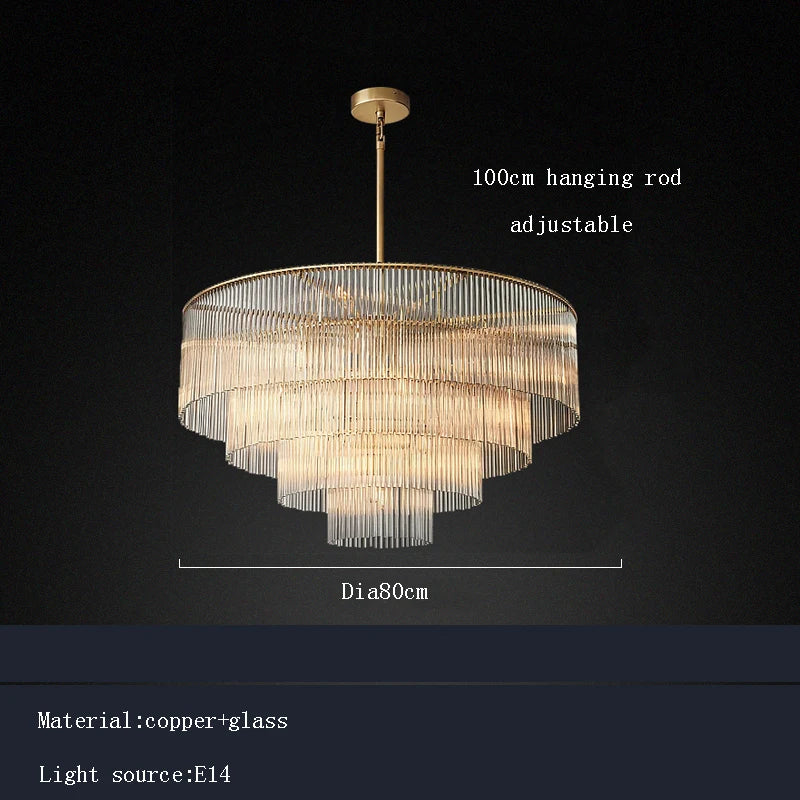 Afralia™ Nordic Luxury Brass Chandelier with Glass Shade