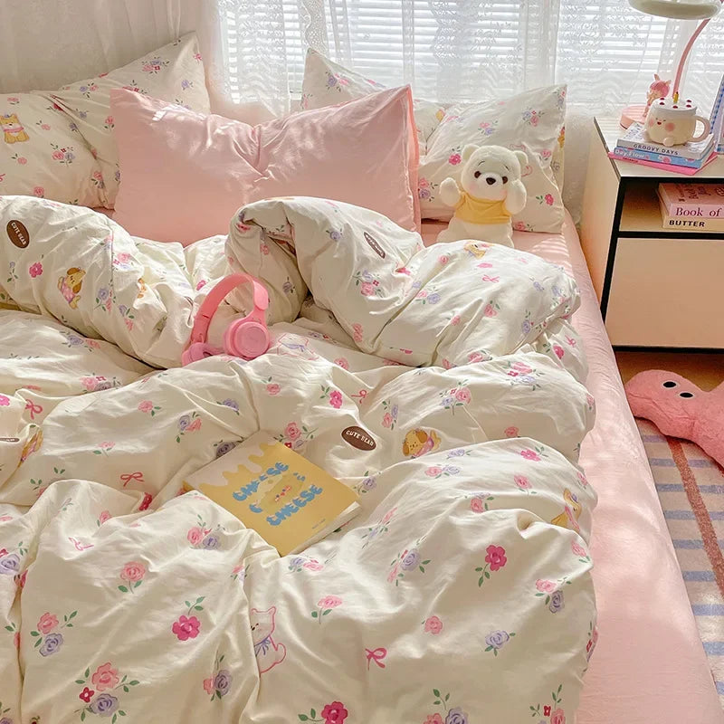 Afralia™ Patterned Fitted Sheet Comforter Set - Soft Bedding for Adults & Children