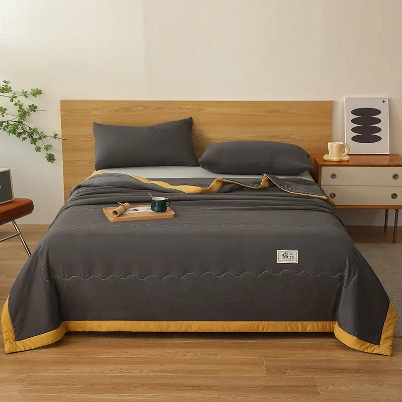 Afralia™ Pure Cotton Summer Quilt: Soft, Breathable, Washable, Skin-Friendly Blanket