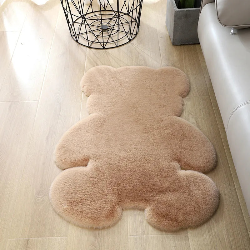 Afralia™ Soft Faux Rabbit Fur Floor Mat | Cozy Carpet for Sofa, Bedroom, Bedside