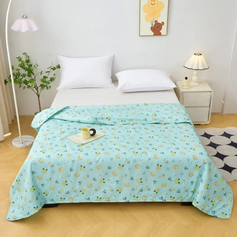 Afralia™ Summer Jacquard Cotton Quilt - Ultra-Thin, Breathable Single Comforter