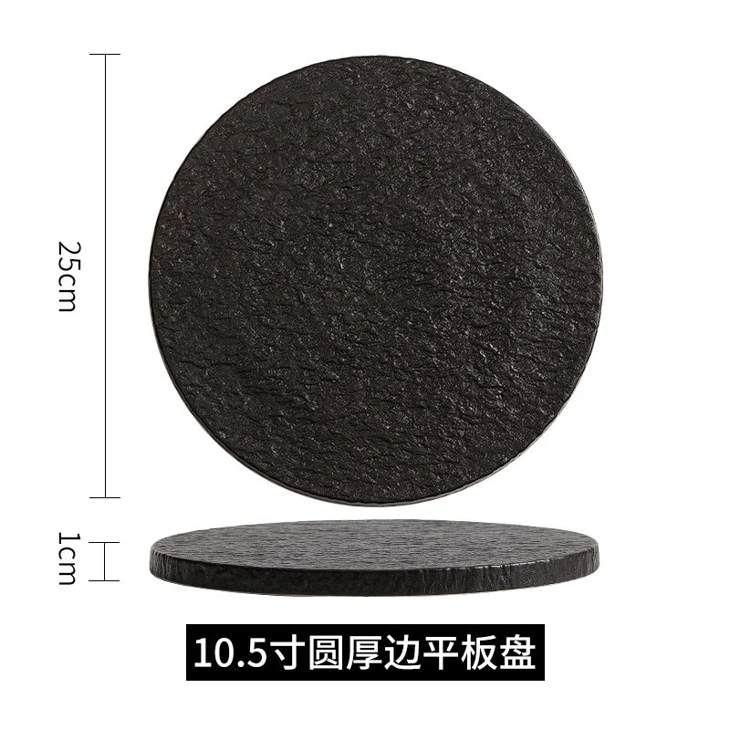 Afralia™ Rock Plate: Elegant Japanese Tableware for Home Dining and Decoration