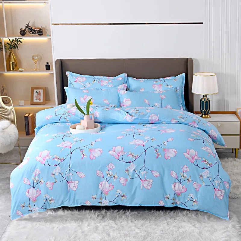 Afralia™ Pastoral Printed Cotton Comforter Cover for Queen King Bed - Four Seasons