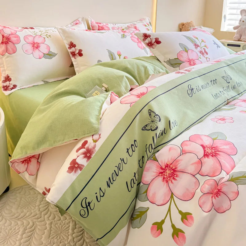 Afralia™ Romantic Flower Soft Bedding Set: Cozy & Breathable Comforter for Spring & Summer
