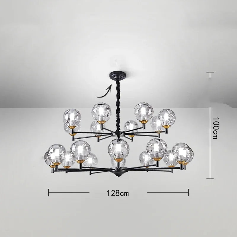 Afralia™ Glass Ball LED Pendant Light Chandelier - Nordic Style for Modern Home Decor