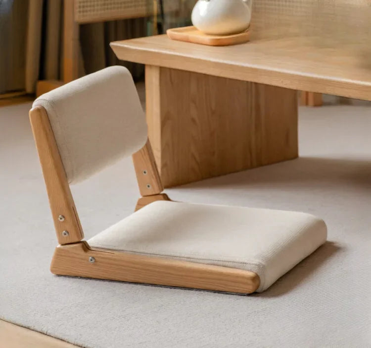 Afralia™ Solid Wood Legless Stool Tatami Armchair Washitsu Bay Window Seat