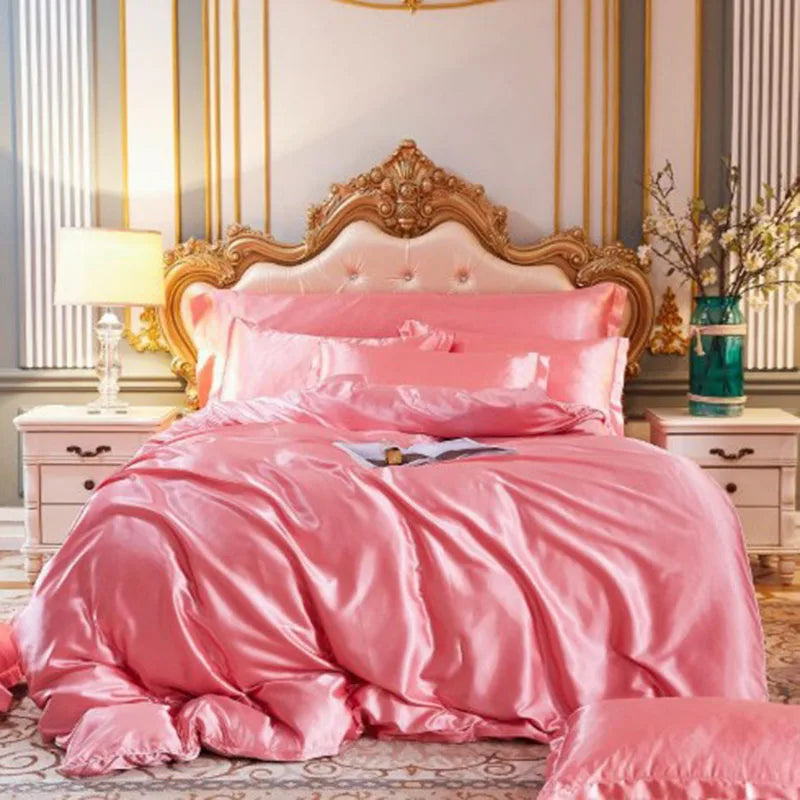 Afralia™ Silk Bedding Set: Smooth 100% Silk Comforter Cover Sets for Full Twin King Queen