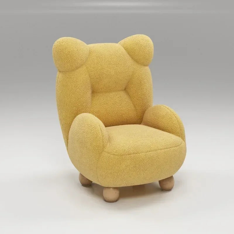 Afralia™ Kids' Lamb Velvet Bear Sofa Chair: Cute & Cozy Single Seat for Bedroom & Living Room