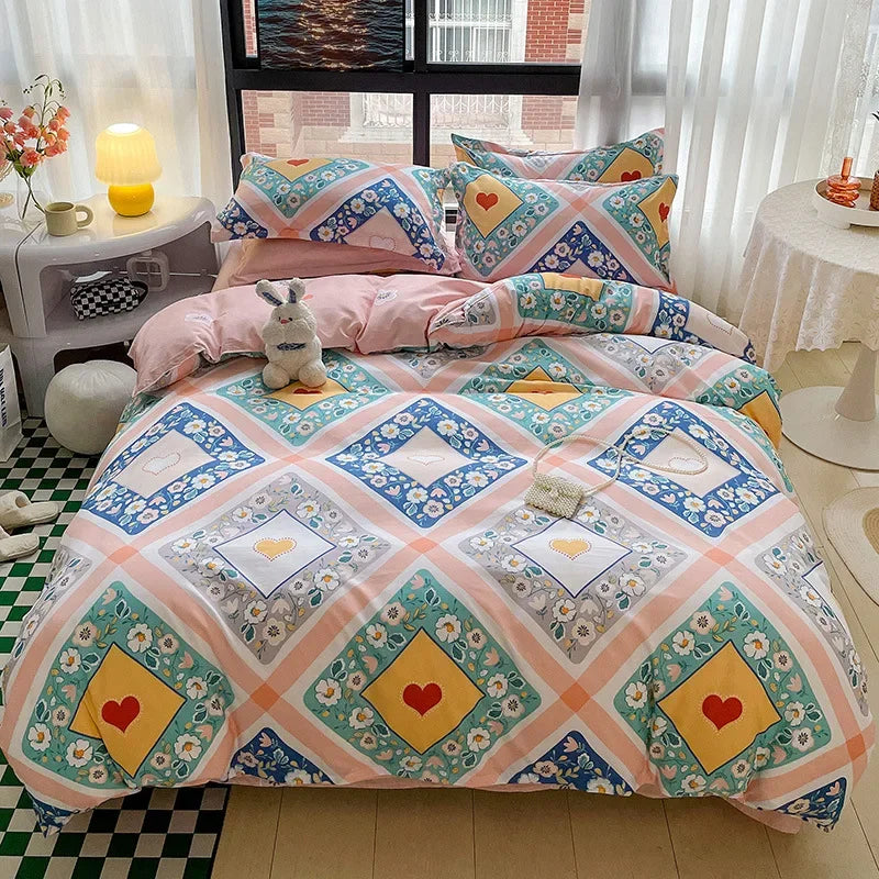 Afralia™ Nordic Style Letter Print Bedding Set, Single/Double/Queen/King Size, Soft & Non-Pilling Comforter Kit.