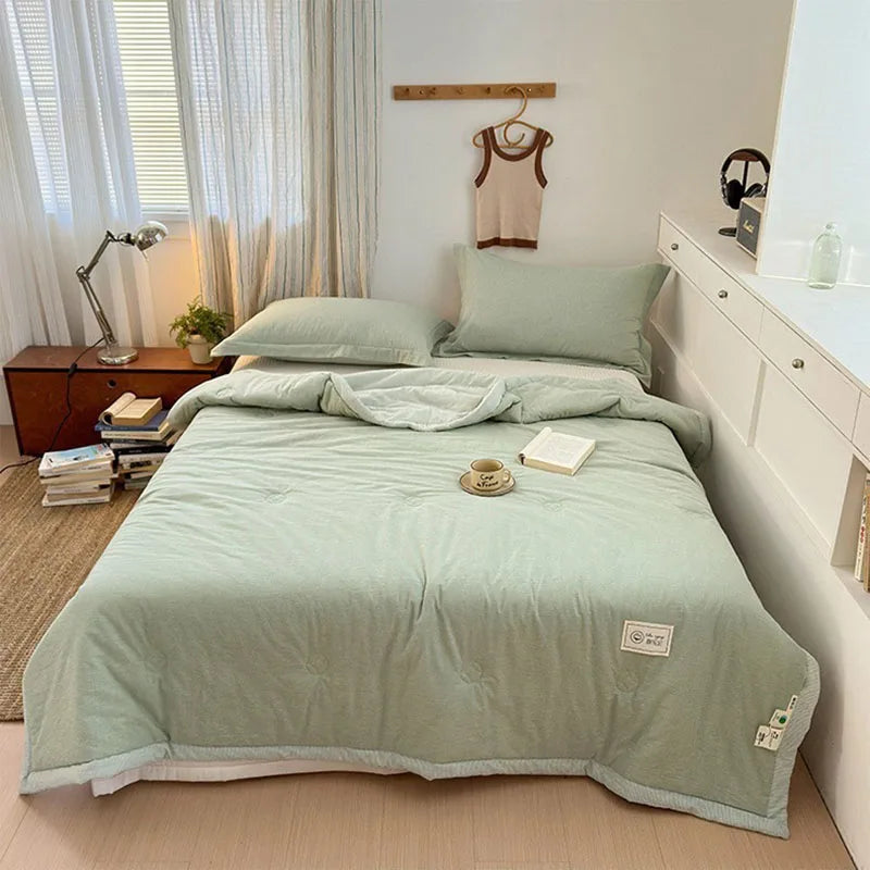 Afralia™ Cotton Summer Cooling Blanket | Soft Breathable Quilted Quilt