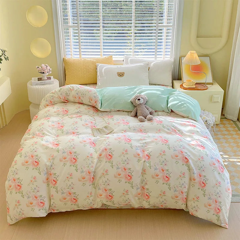 Afralia™ Nordic Plaid Cotton Duvet Cover for All Seasons - Single/Double Bed