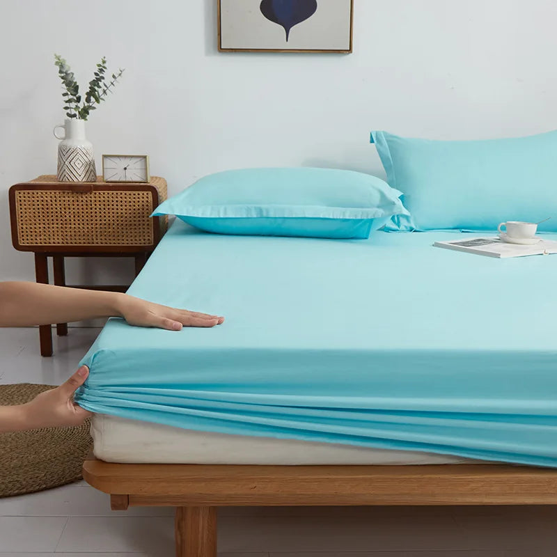 Afralia™ Pure Cotton Fitted Sheet: Comfortable Solid Color Mattress Cover