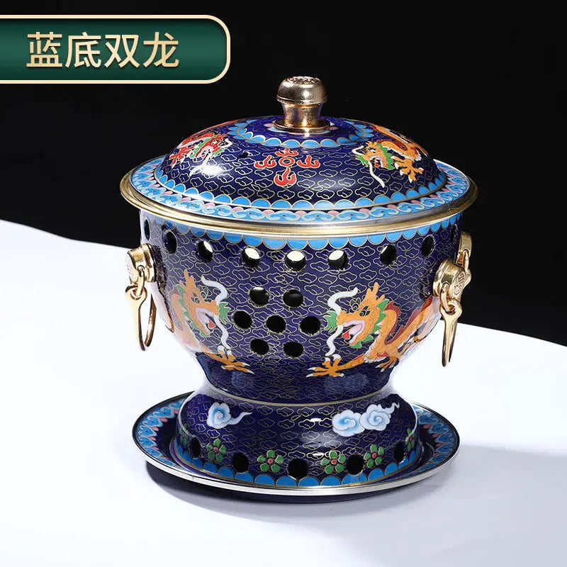 Afralia™ Mini Enamel Hotpot with Alcohol Burner, Pure Copper Single Serving Oil Boiler