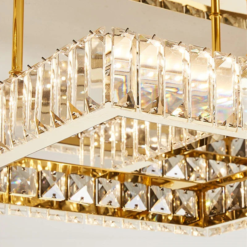 Afralia™ Luxury LED Crystal Ceiling Chandelier for Modern Living Room Lighting