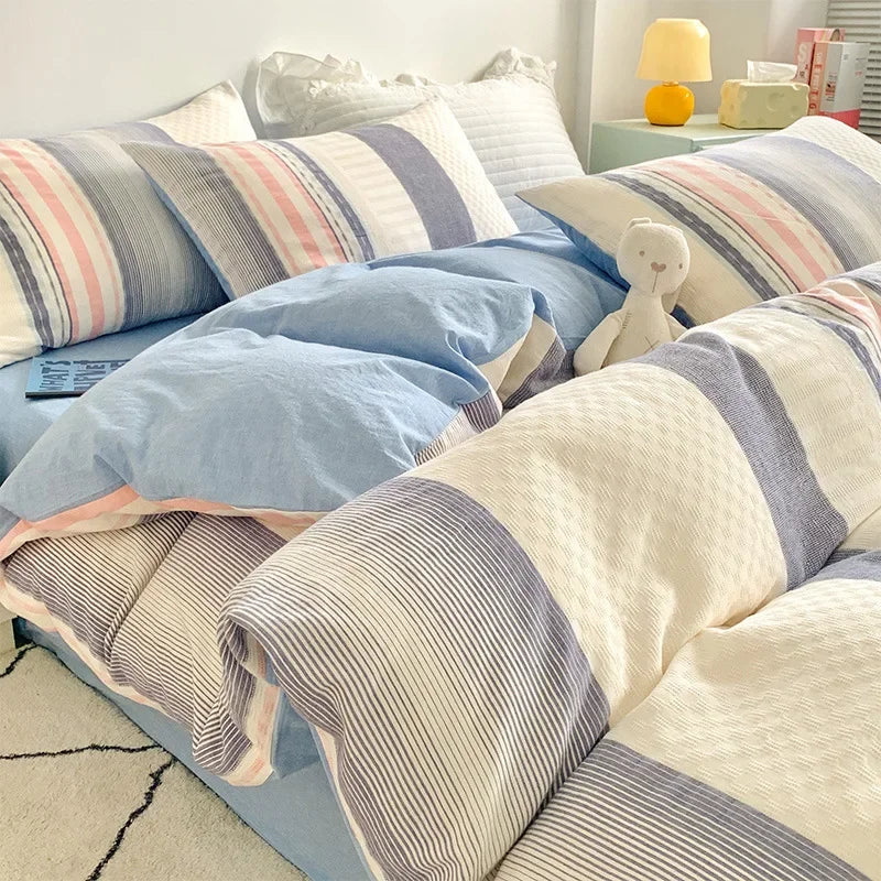 Afralia™ Jacquard Cotton Bedding Set for Queen King Size - Skin Friendly Comforter Cover