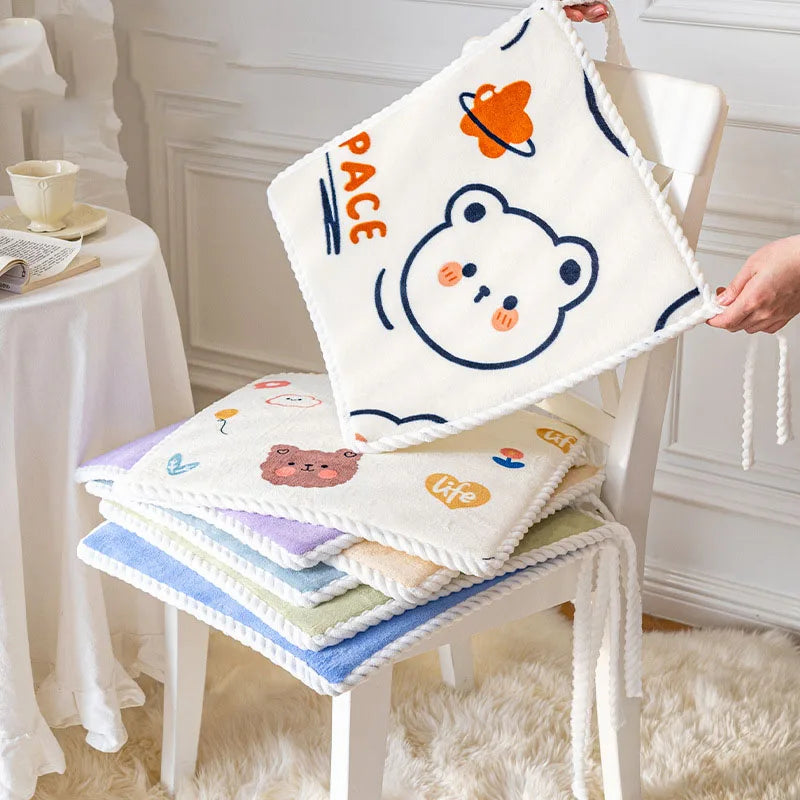 Afralia™ Milk Velvet Chair Cushion - Cozy Winter Seat Pad with Non-slip Strap