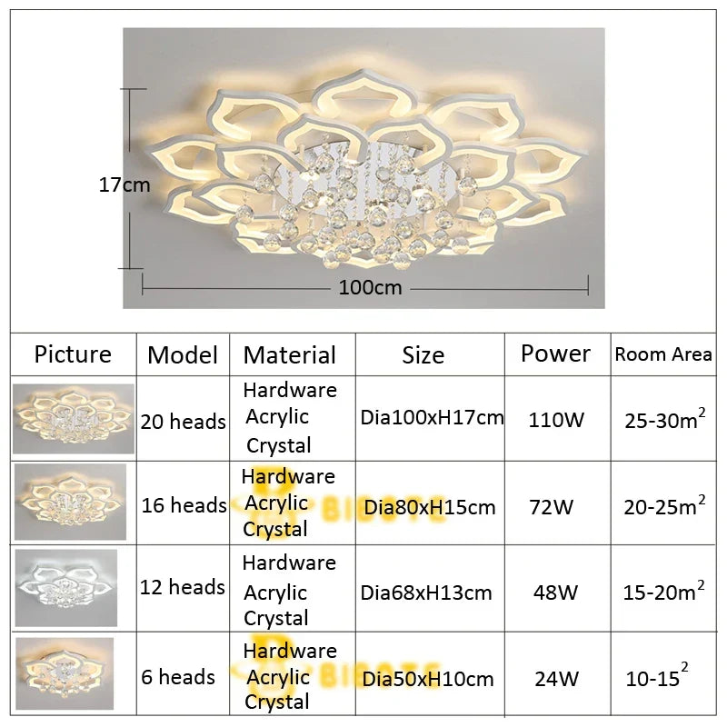 Afralia™ Modern Crystal Chandelier Ceiling Lights for Living Room Bedroom Kitchen LED Fixtures