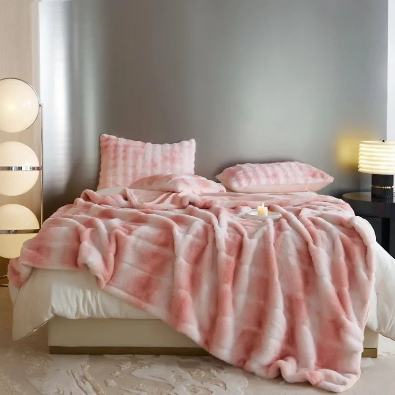 Afralia™ Luxe Milk Velvet Blanket: Thick & Cozy Faux Fur Throw for Home & Office
